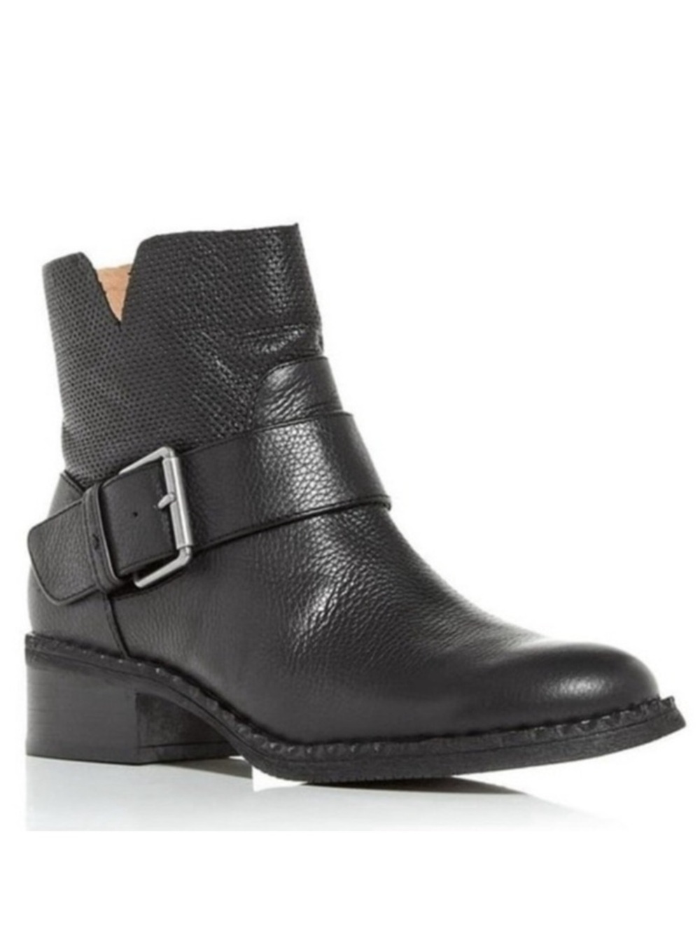 Gentle Souls by Kenneth Cole Best Slit Moto 2‎ Black Leather Ankle Boots